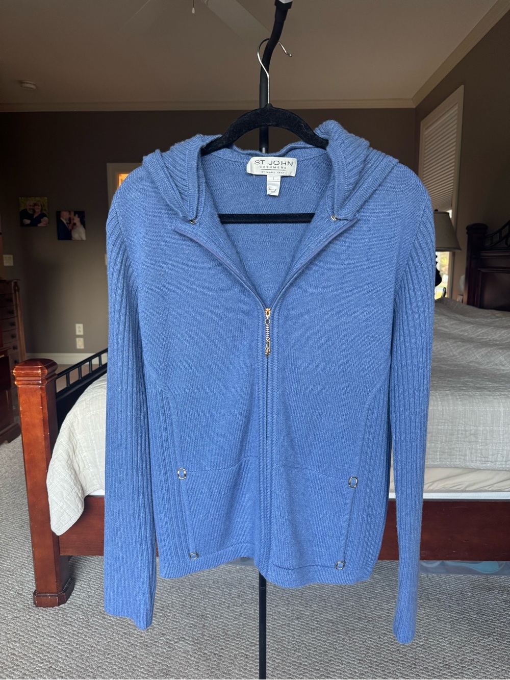 St John 100% Cashmere Zip Up Large